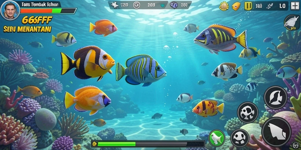 Tampilan gameplay <strong>666FF</strong> yang menarik dengan aksi menembak ikan.