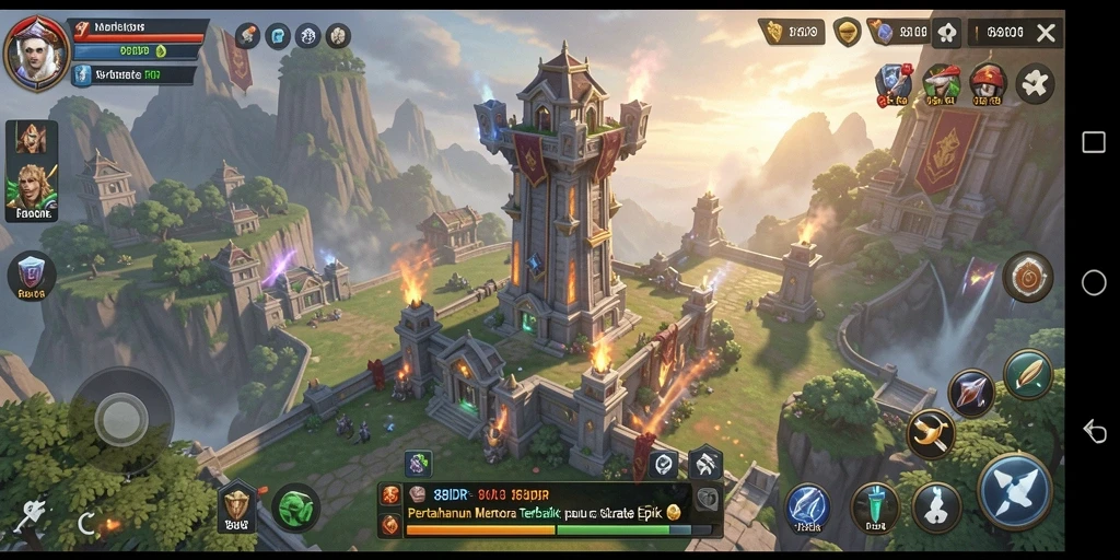 Tampilan gameplay menara pertahanan di 88IDR dengan animasi yang menarik.