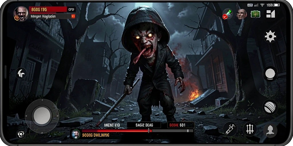 Tampilan gameplay menegangkan dan menyeramkan dalam 8G8G.