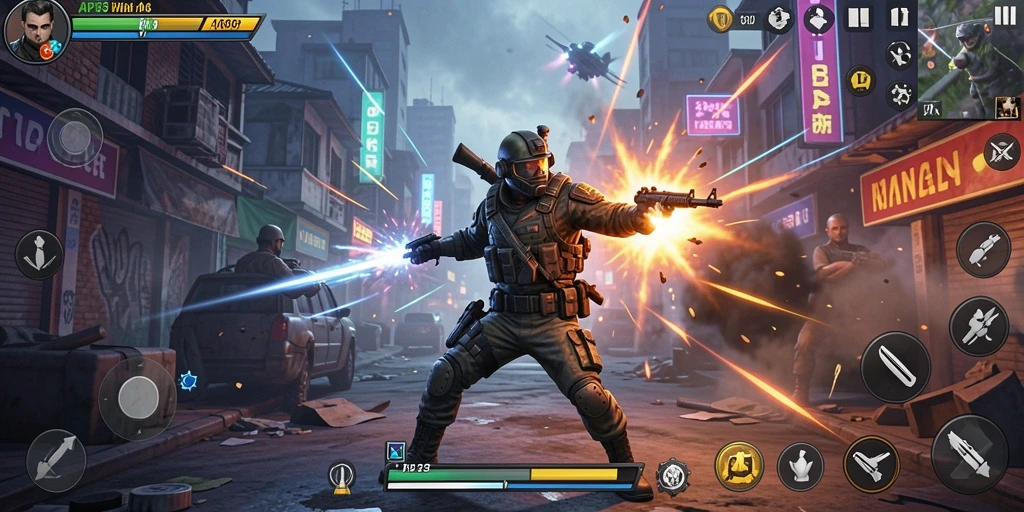Tangkapan layar API33 menampilkan aksi intens dan gameplay mendebarkan.