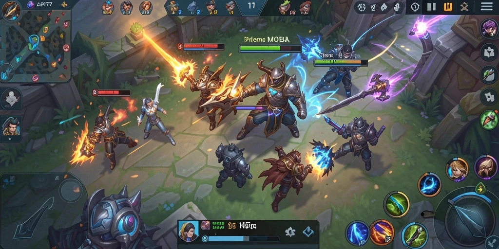 Tangkapan layar gameplay API77 yang menunjukkan aksi pertempuran tim yang mendebarkan.