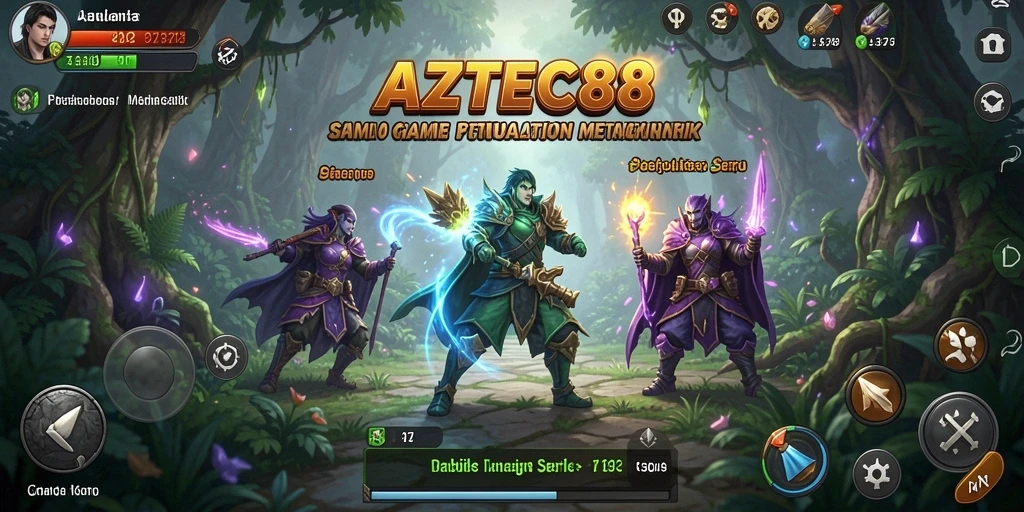 Screenshot dari gameplay AZTEC88 menampilkan aksi seru di dunia Aztec.