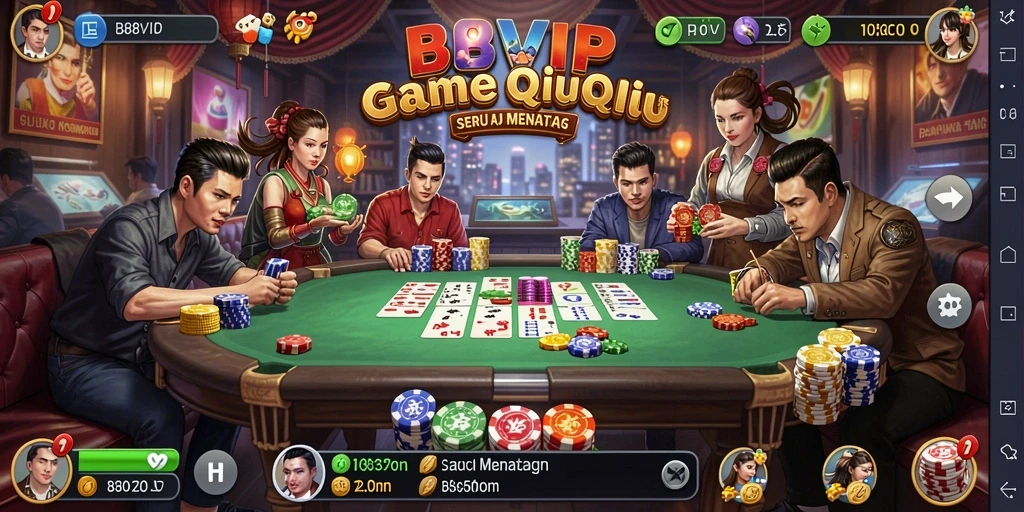 Tampilan menarik dari gameplay QiuQiu di B8VIP.