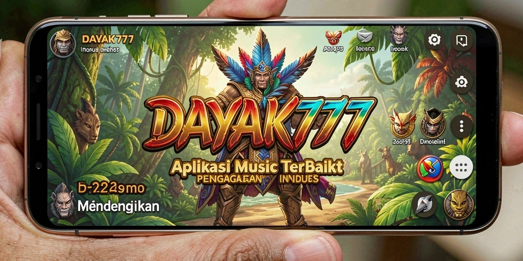 Tangkapan layar permainan DAYAK777 menampilkan antarmuka musik yang menarik.