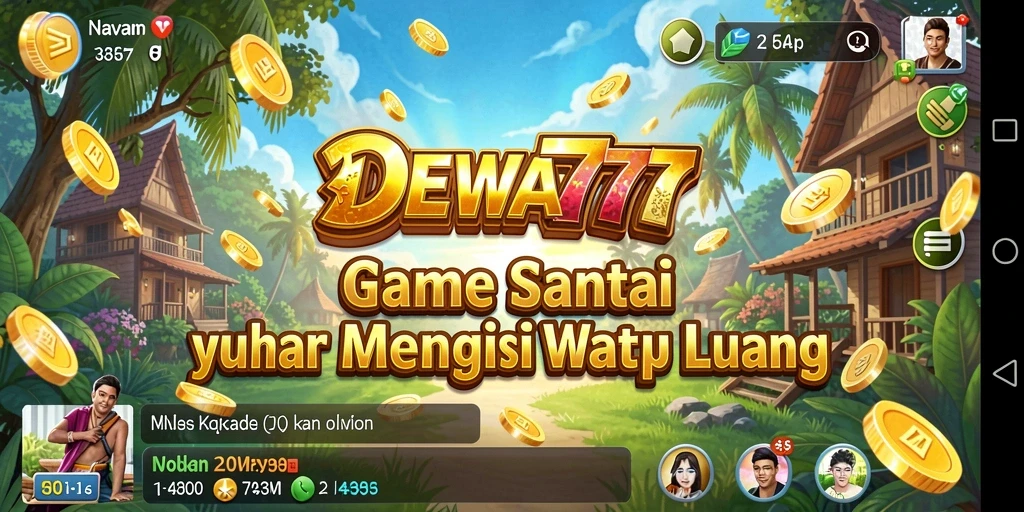 Tampilan gameplay DEWA777 yang ceria dan penuh tantangan.
