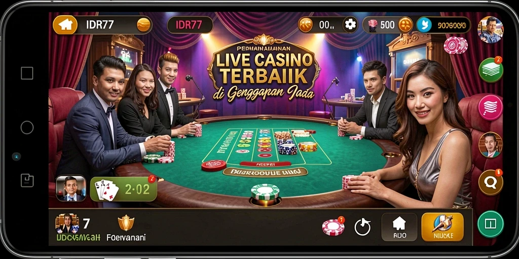 Tampilan gameplay Live Casino IDR77 yang seru dan interaktif.