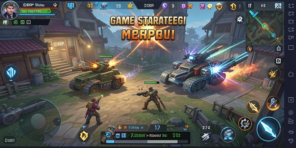 Tangkapan layar menunjukkan gameplay intens dalam game strategi IDRRP.