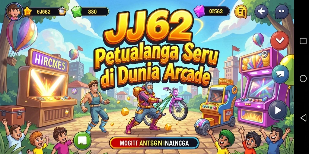 Screenshot menunjukkan aksi seru dalam permainan Arcade JJ62.
