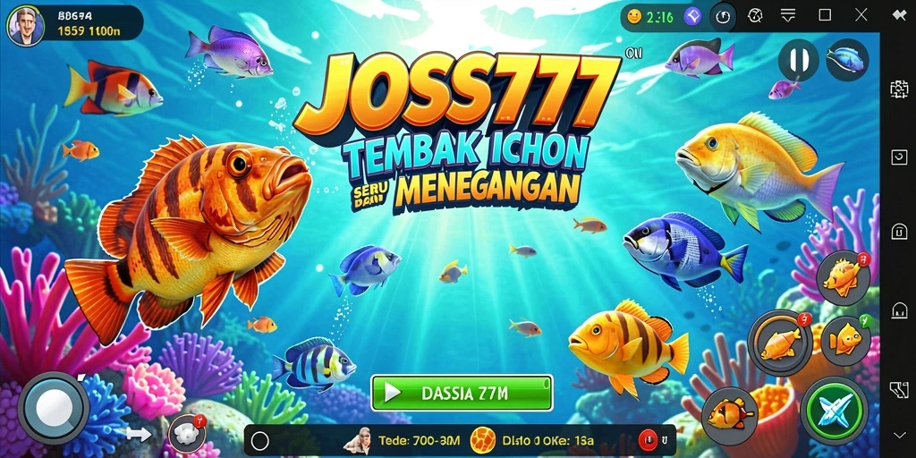 Tangkapan layar JOSS777 menampilkan suasana seru menangkap ikan.