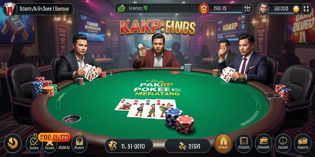 Screenshot KAKRP menampilkan aksi poker yang mendebarkan.