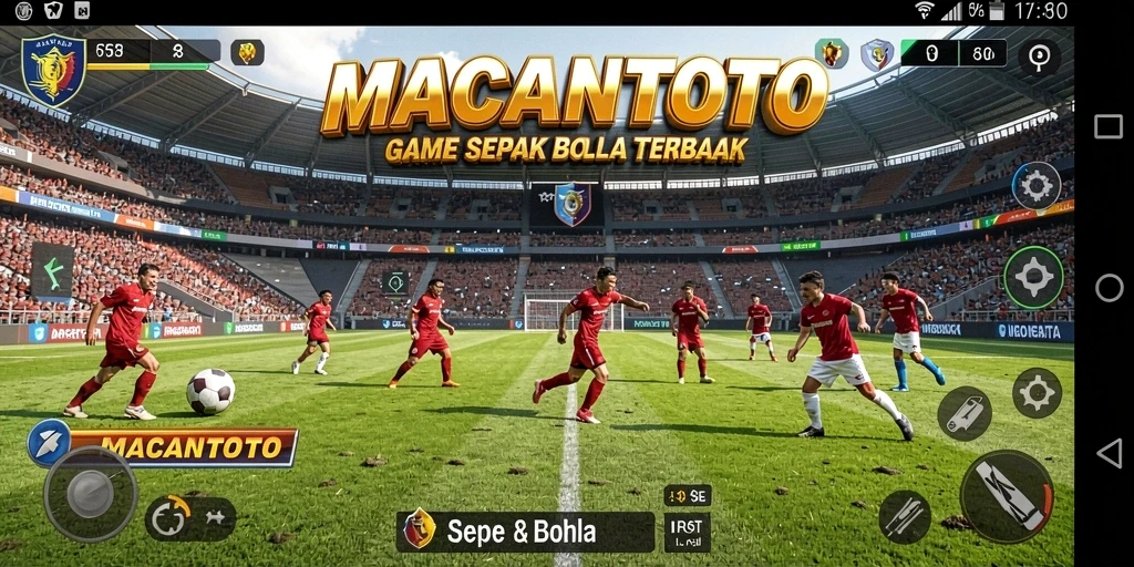 Tampilan gameplay dari MACANTOTO yang mengesankan dengan aksi sepak bola.