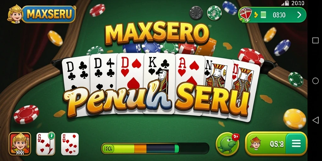 Tampilan gameplay seru dari MAXSERU saat bermain Domino.