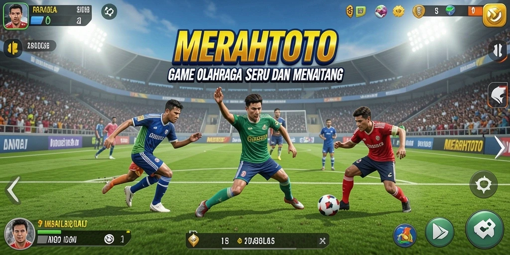 Tampilan gameplay menarik dari MERAHTOTO dengan aksi olahraga mendebarkan.