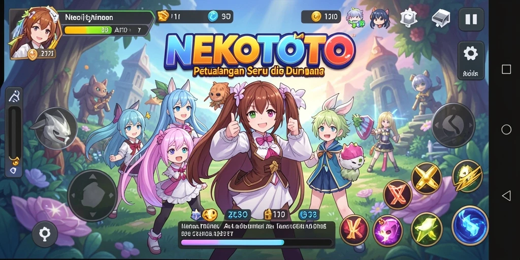 Menampilkan karakter Anime yang penuh warna dan gameplay seru.
