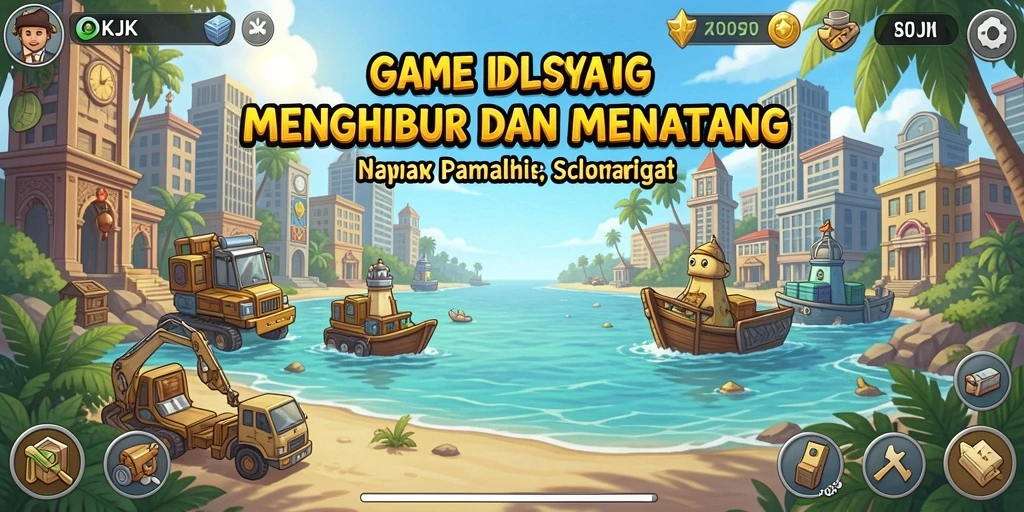 Tampilan gameplay utama OKJK yang menyenangkan dan interaktif.