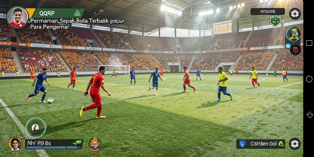 Tampilan menarik gameplay sepak bola di QQRP.