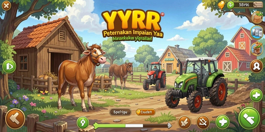 Tampilan menarik dari gameplay pertanian di YYRR.