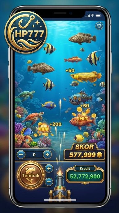 Screenshot aplikasi hp777 menunjukkan berbagai kategori yang tersedia.